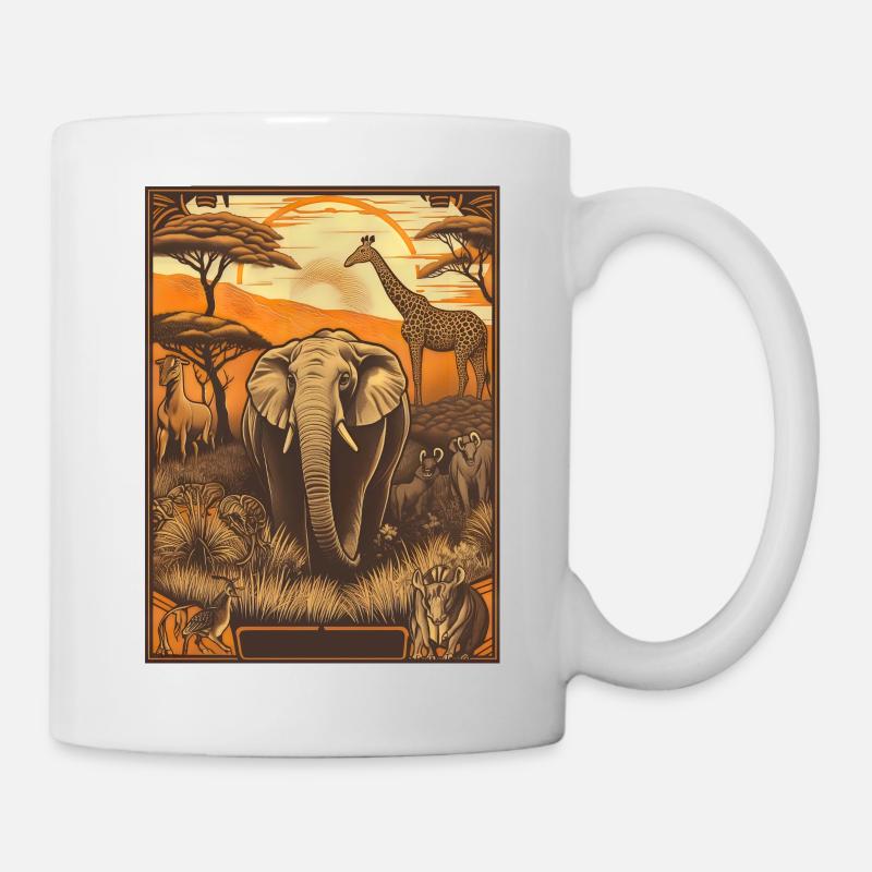 Die Tiere Afrikas - Tasse - Weiß