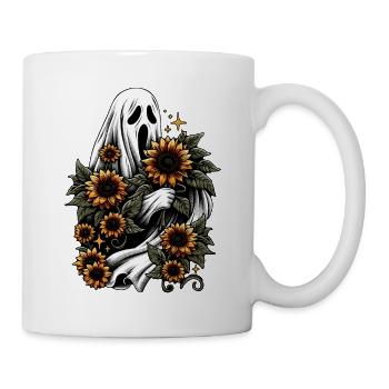 Ghost with sunflowers - Mug - white - Right