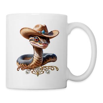 Süße Schlange mit Cowboyhut - Tasse - Weiß - Rechts