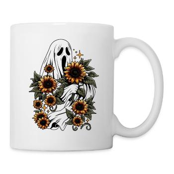 Creepy Ghost With Sunflowers - Mug - white - Right