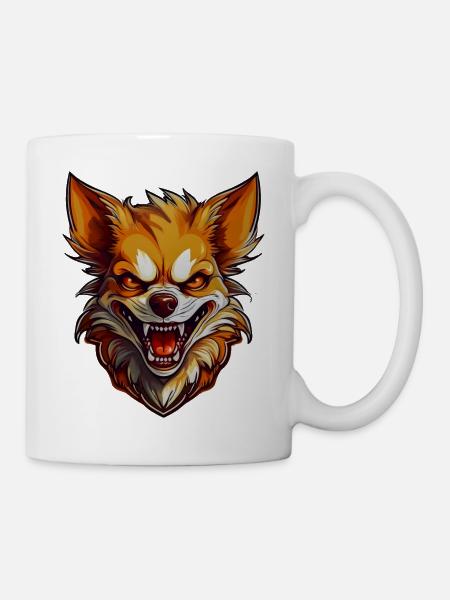 Chihuahua sauvage, en colère, pugnace, combatif - Mug blanc - blanc