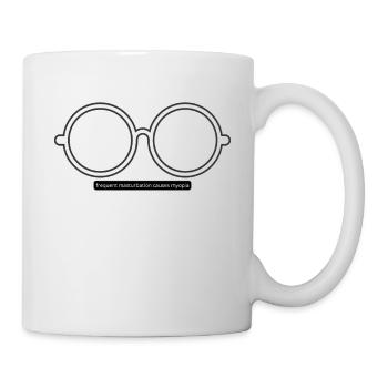 La masturbation fréquente provoque la myopie - Mug blanc - blanc - Droite