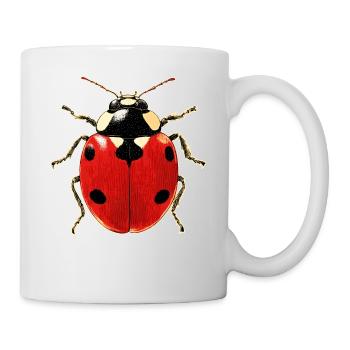 Marienkäfer Ladybug Insekten Bunt Süße Marienkäfer - Tasse - Weiß - Rechts