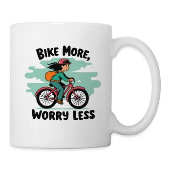 BIKE MORE, WORRY LESS - Mug - white - Right
