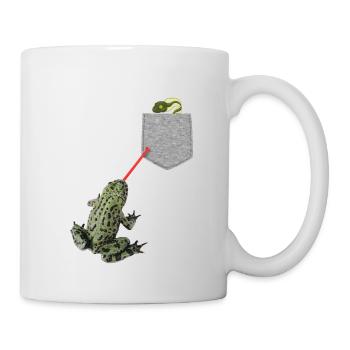 Froschzunge, die nach Kaulquappe in Ihrer Tasche greift - Tasse - Weiß - Rechts