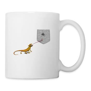 Lizard Tongue Reaching For Fly In Fake Pocket Fun - Mug - white - Right
