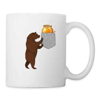 Ours cherchant un baril de miel dans votre fausse poche - Mug blanc - blanc - Droite