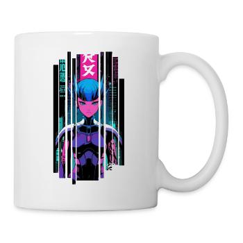 Frau geometrisches Ninja Cyborg Symbol - Tasse - Weiß - Rechts