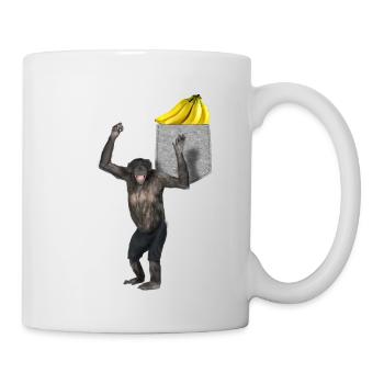 Chimpanzé attrapant une banane dans votre fausse poche - Mug blanc - blanc - Droite