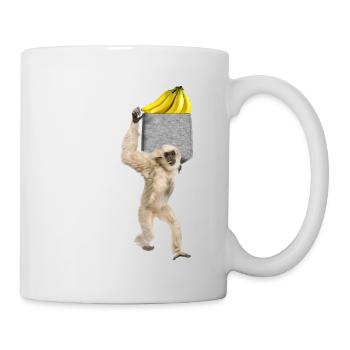 Singe Gibbon Atteignant Une Banane Dans Une Fausse Poche - Mug blanc - blanc - Droite