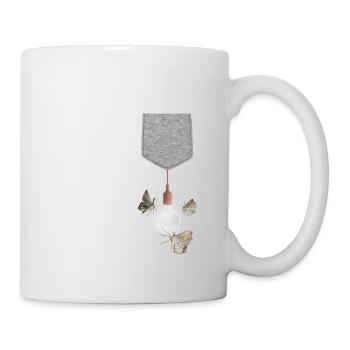 Papillon de nuit attiré par l’ampoule suspendue à la poche - Mug blanc - blanc - Droite
