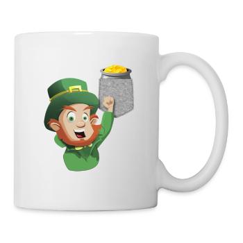 Leprechaun Reaching For Pot Of Gold In Fake Pocket - Mug - white - Right