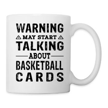 Warning talking about Basketball Cards - Mug - white - Right