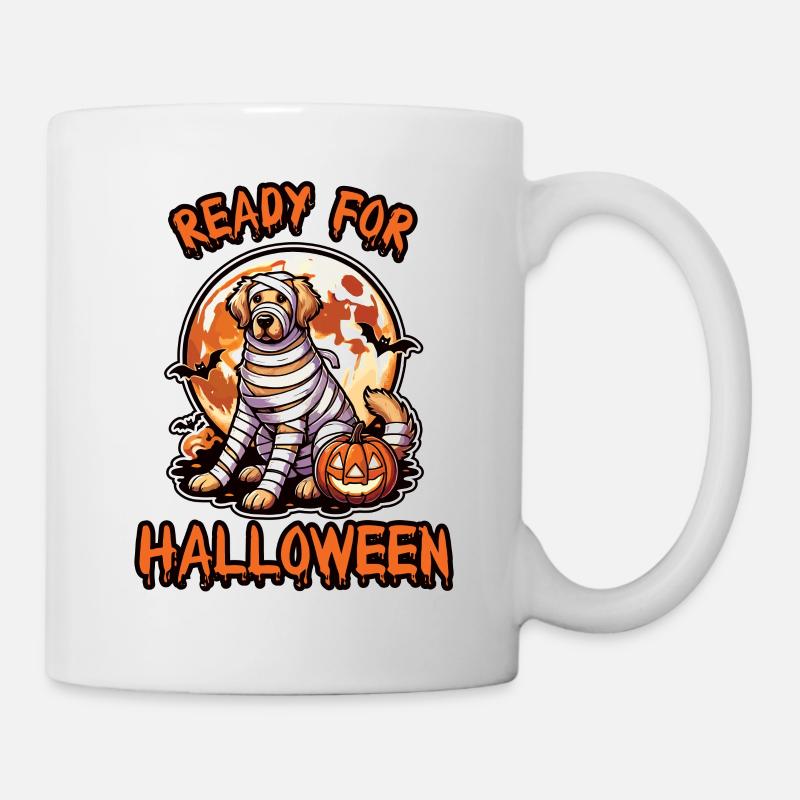 Bereit fur Halloween Golden Retriever - Tasse - Weiß