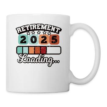 Ruhestand 2025 Laden Retro - Tasse - Weiß - Rechts