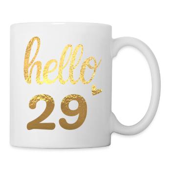 Hello 29 doré - Mug blanc - blanc - Droite