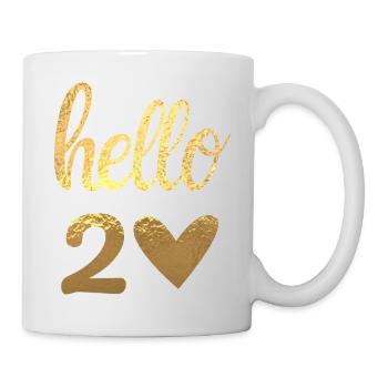 Hallo 20 Gold - Tasse - Weiß - Rechts