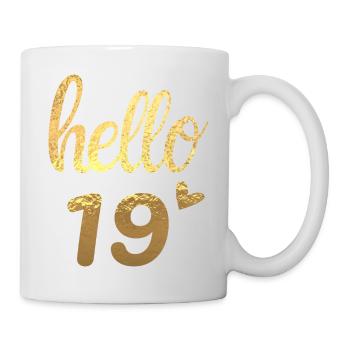 Hello 19 gold - Mug - white - Right