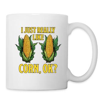 Corn on the cob saying corn funny corn on the cob gift - Mug - white - Right