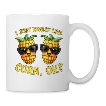 Corn on the cob saying corn funny corn on the cob gift - Mug - white - Right