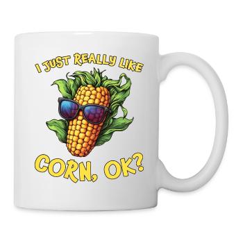 Corn on the cob saying corn funny corn on the cob gift - Mug - white - Right
