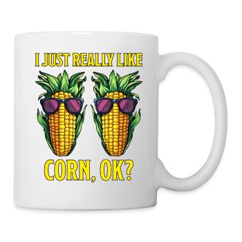 Corn on the cob saying corn funny corn on the cob gift - Mug - white - Right