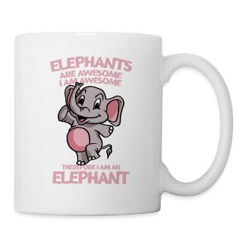 Elephants Are Awesome I Am Awesome Funny Elephant - Mug - white - Right