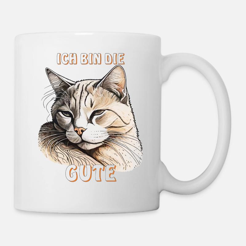 KATZE ICH BIN DIE GUTE - Tasse - Weiß