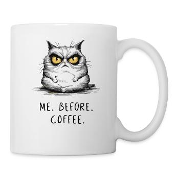 Lustige genervte Katze Illustration voller Haltung - Tasse - Weiß - Rechts