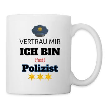 Polizei Geschenk - Tasse - Weiß - Rechts