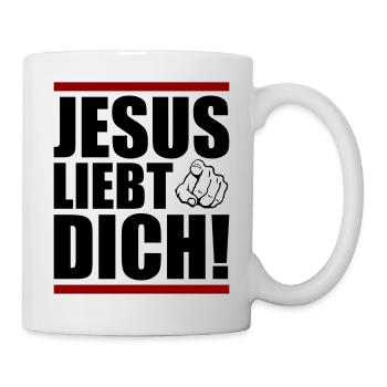 jesus liebt dich - Tasse - Weiß - Rechts