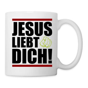 jesus liebt dich - Tasse - Weiß - Rechts