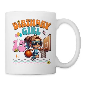 Basketball 15th birthday girl basketball player - Mug - white - Right