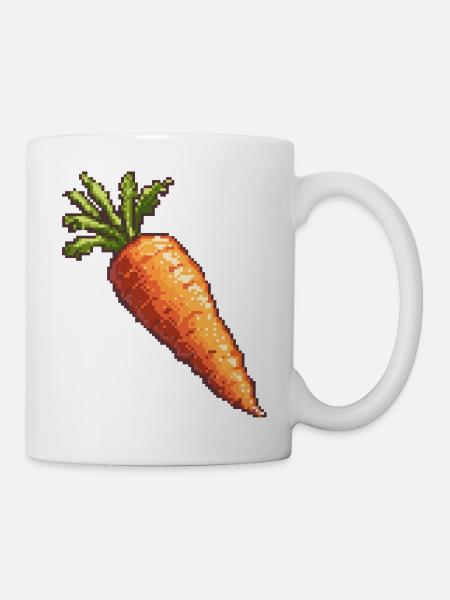 Karotte Pixel Symbol - Tasse - Weiß
