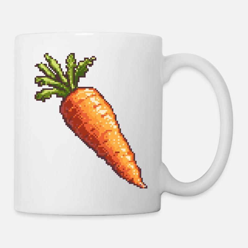 Karotte Pixel Symbol - Tasse - Weiß