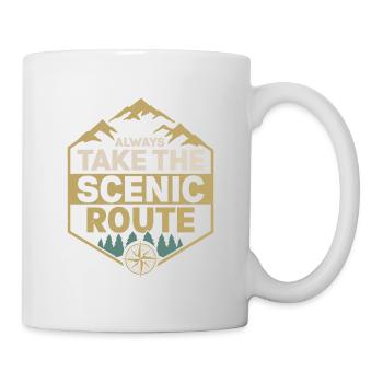 Always Take The Scenic Route Hiker Hiking - Mug - white - Right
