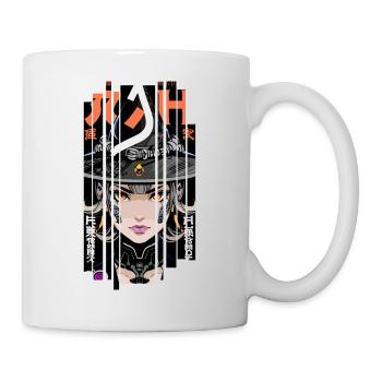 Halloween Woman Effet Géométrique Sorcière orange - Mug blanc - blanc - Droite