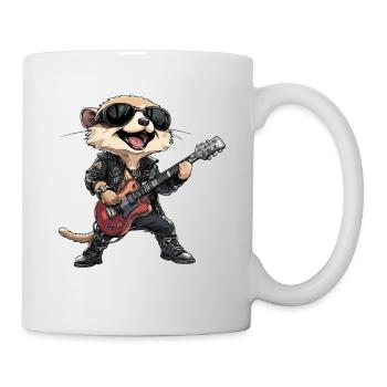 Heavy Metal Meerkat Rocker with Guitar - Mug - white - Right