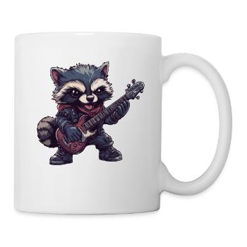 Heavy Metal Raccoon Rocker with Guitar - Mug - white - Right