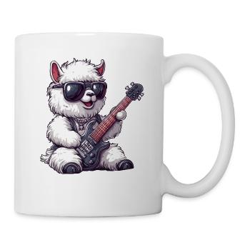 Heavy Metal Alpaca Rocker with Guitar - Mug - white - Right