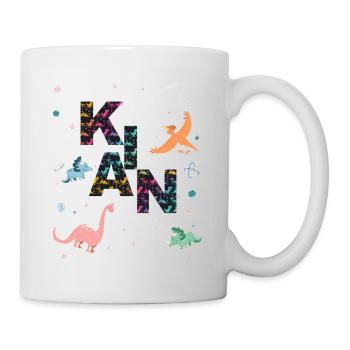 KIAN - Schöner Jungen Name mit Dinosaurier - Tasse - Weiß - Rechts