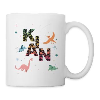 KIAN - Schöner Jungen Name mit Dinosaurier - Tasse - Weiß - Rechts