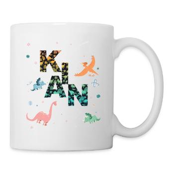KIAN - Schöner Jungen Name mit Dinosaurier - Tasse - Weiß - Rechts