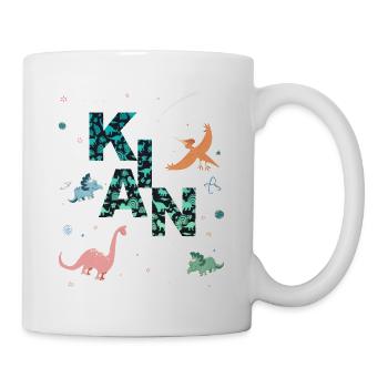 KIAN - Schöner Jungen Name mit Dinosaurier - Tasse - Weiß - Rechts
