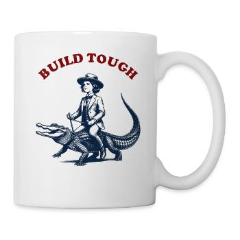 Build Tough - Garçon manqué chevauchant Alligator - Mug blanc - blanc - Droite