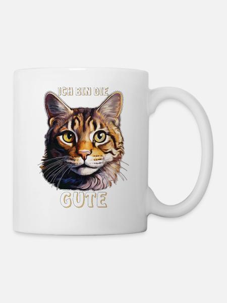 KATZE ICH BIN DIE GUTE - Tasse - Weiß