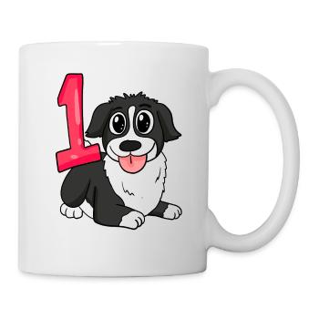 1 an - Inscription à l’école - Motif chien - Numéro 1 - Mug blanc - blanc - Droite
