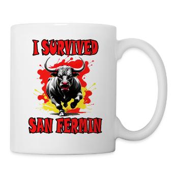 J’ai survécu à San Fermín. Pampelune. Espagne - Mug blanc - blanc - Droite