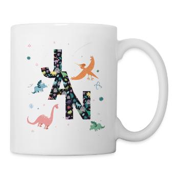 JAN - Beautiful boy name with dinosaur - Mug - white - Right