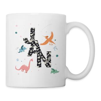 JAN - Beautiful boy name with dinosaur - Mug - white - Right